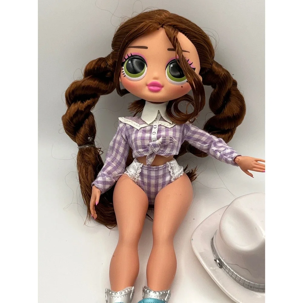 LOL Surprise OMG Remix Lonestar Doll Purple Gingham Country Western Silver Boots